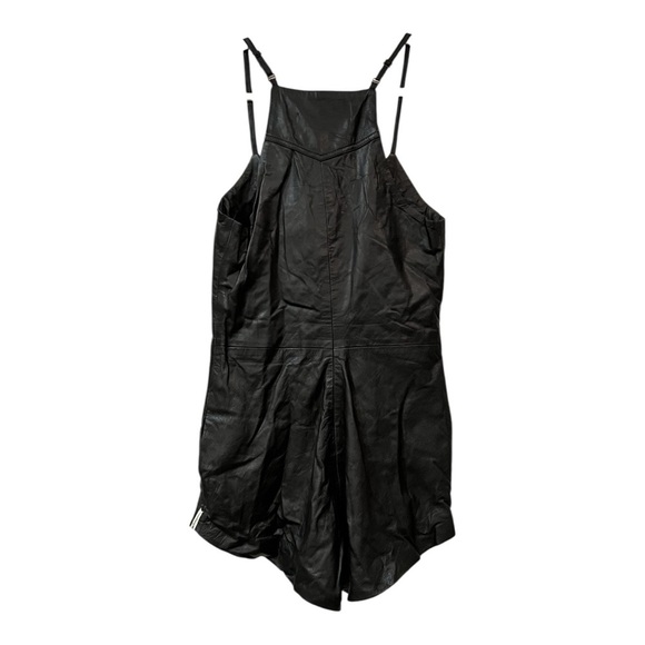 One Teaspoon Angels Leather Black Button-Up Romper/Jumpsuit Straps Small NWT - Picture 3 of 13